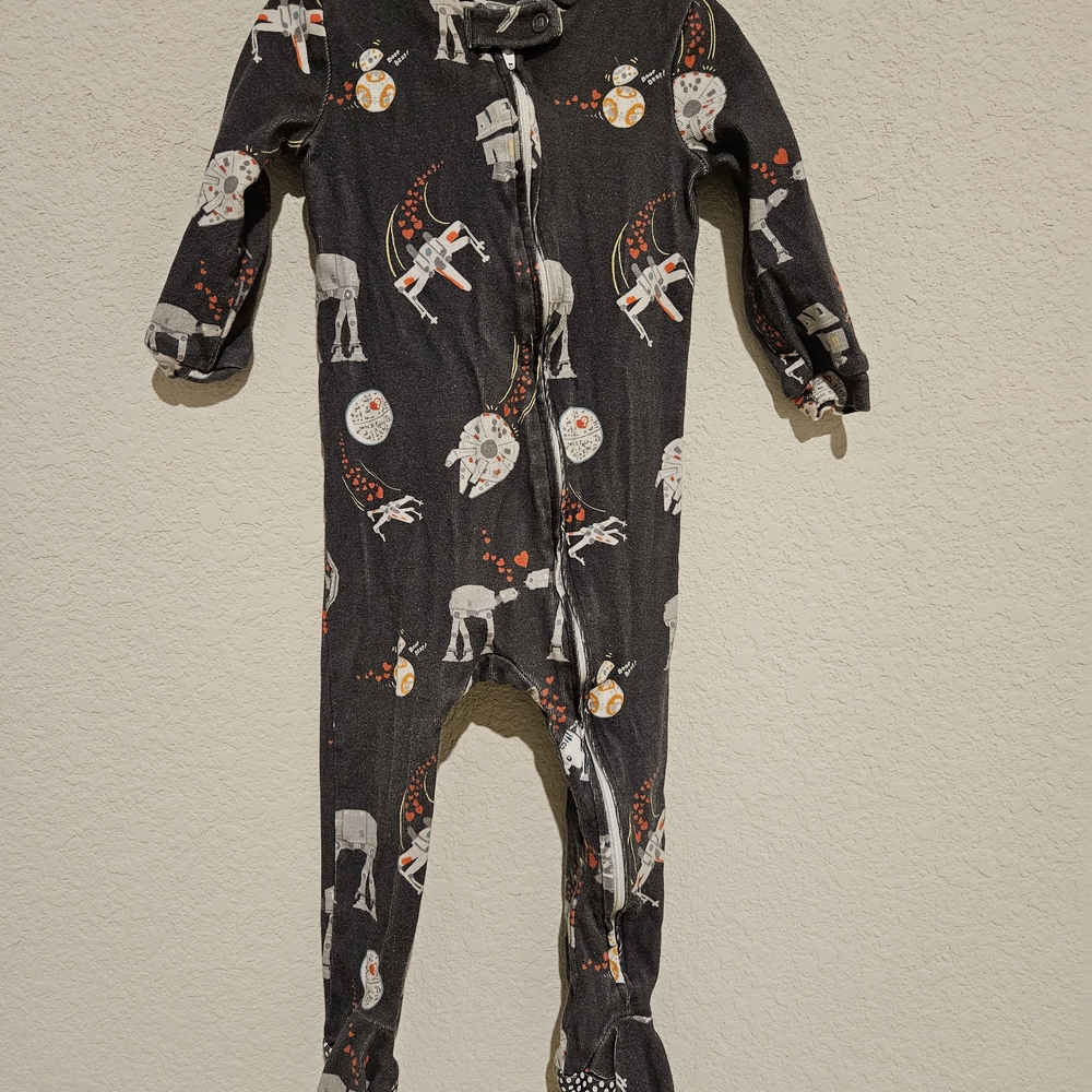 Star Wars Black and White Kids Footie Pajama